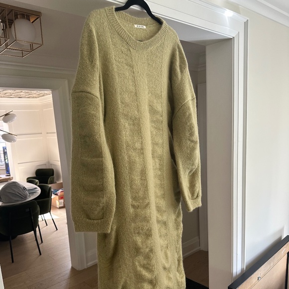 Black Crane Lime Waterfall Mohair & Wool Dress - Size L - Never Worn - Picture 7 of 15